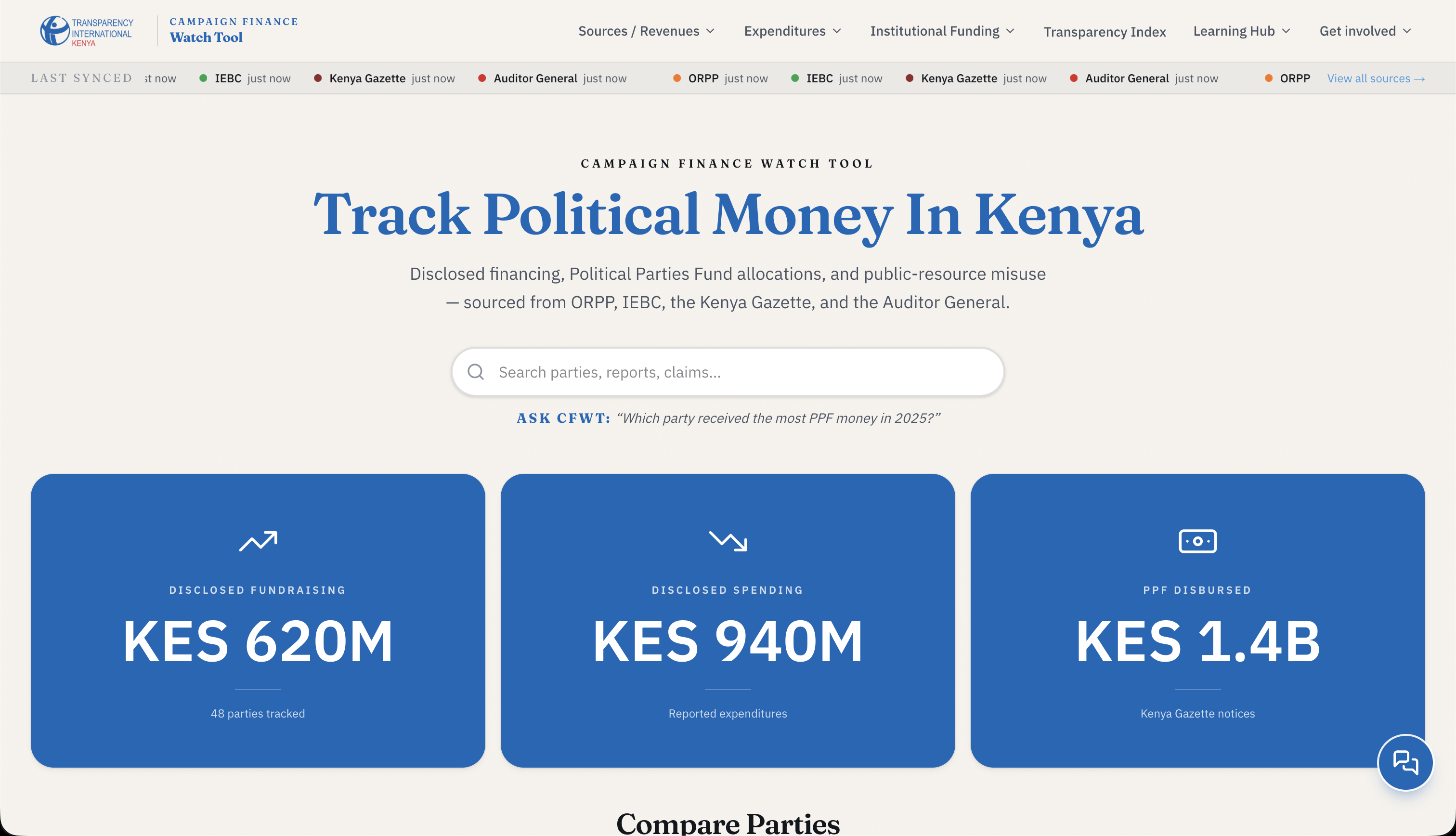 Campaign Finance Watch Tool - CivicTech & Data Intelligence project engineered by Eugene Mutembei